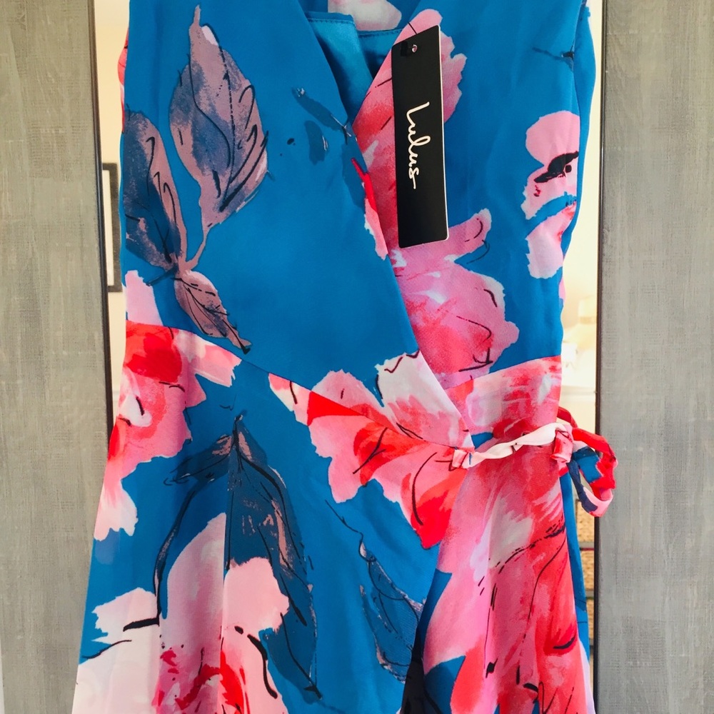 Lulu's Always There For Me Floral Print Wrap Maxi Dress Fairycore Feminine - Picture 7 of 16